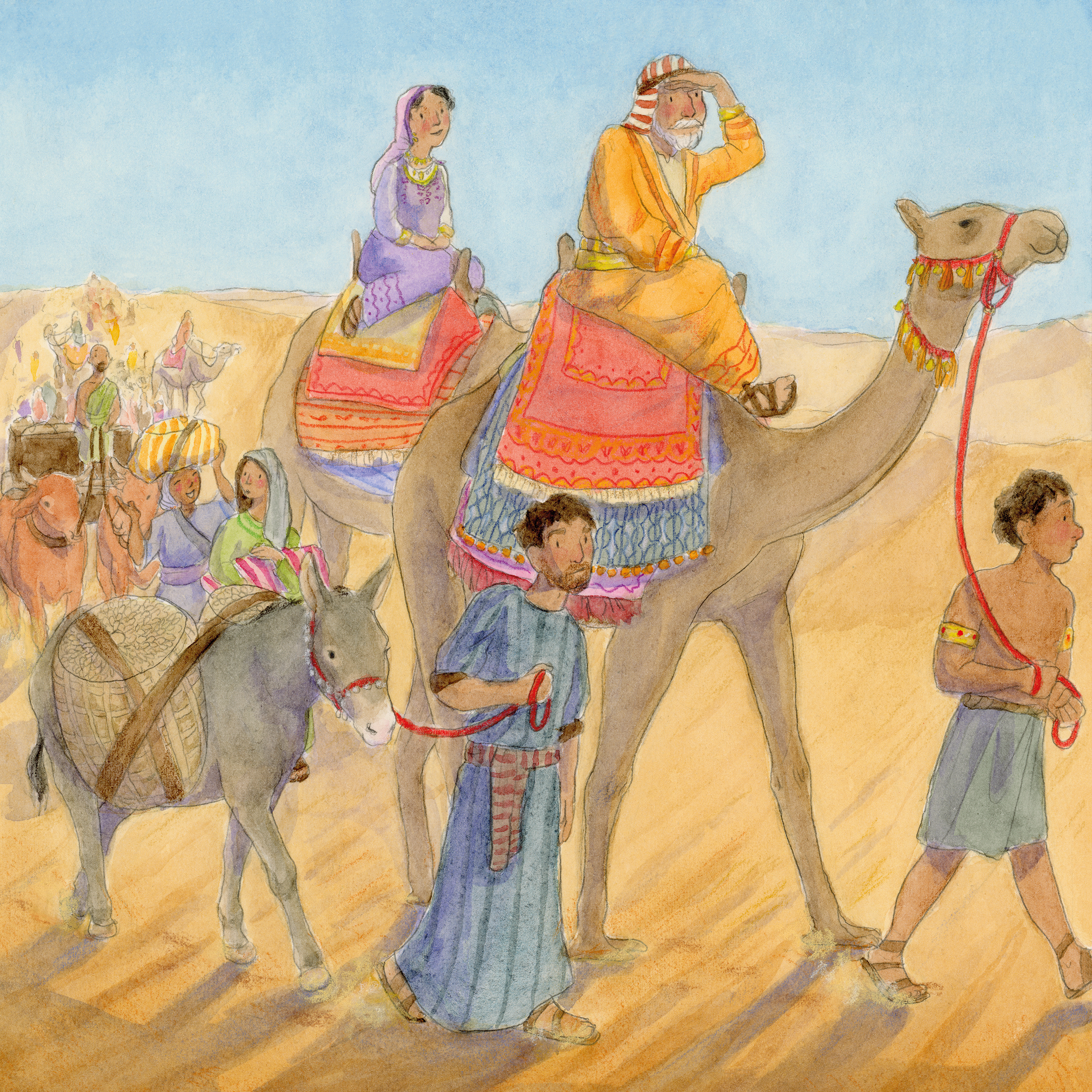 Illustratie van Abraham in aquarel door Linda Heijnekamp